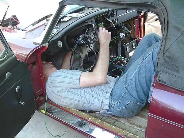 Larry Nicholas installing an Advance Auto-Wire harness