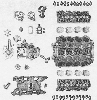 ALUMINUM COMPONENTS OF 215 ENGINE