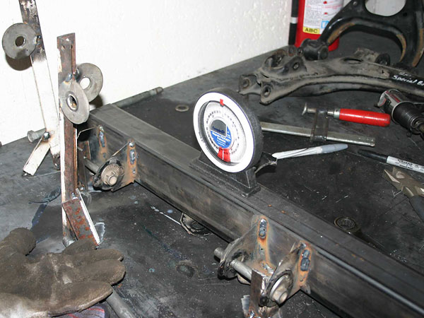 Building a jig for the new front suspension mounting points.