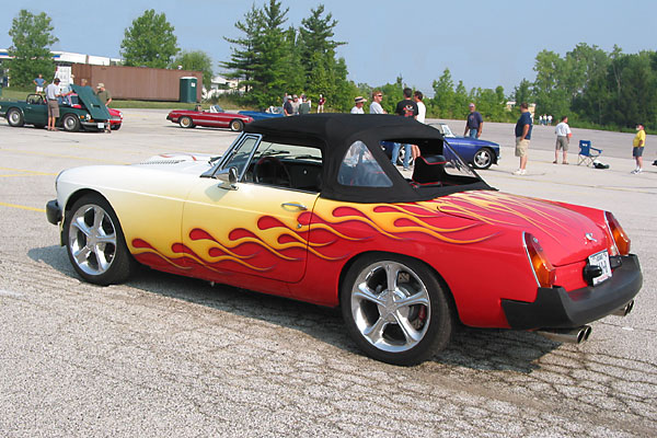 the custom, flame paint job was created by Dave Dusold of Dusold Designs, Lewisville Texas
