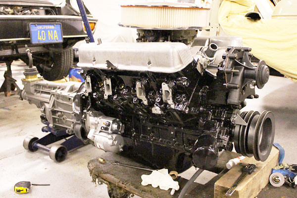 Underneath all that black paint, there's a shiny aluminum engine.