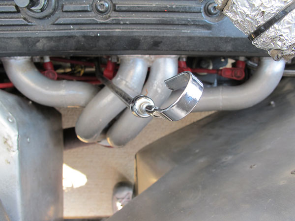 Custom four-into-one exhaust headers, passenger's side.