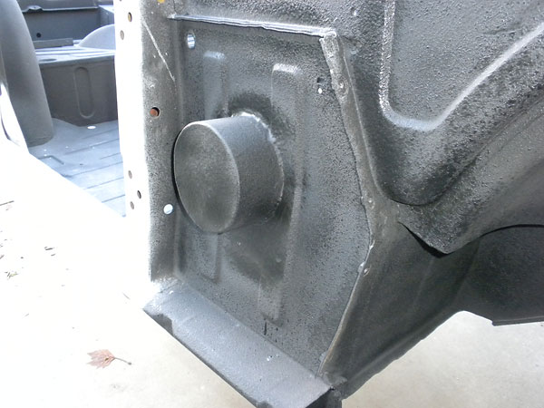 Footbox area speaker enclosure, viewed from outside.
