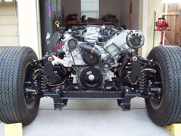 This is just one of many trial installations of the LS1 engine into Calvin's TR6 chassis.