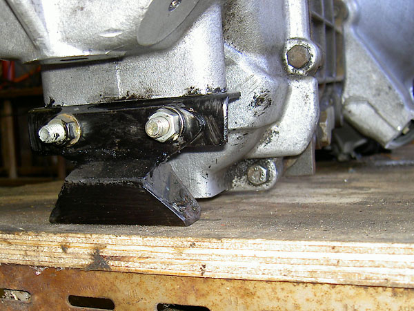 Bracket made to facilitate mounting gearbox with GT6 overdrive mount