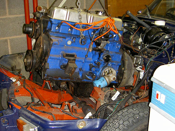 Removing the Triumph 2000 engine.