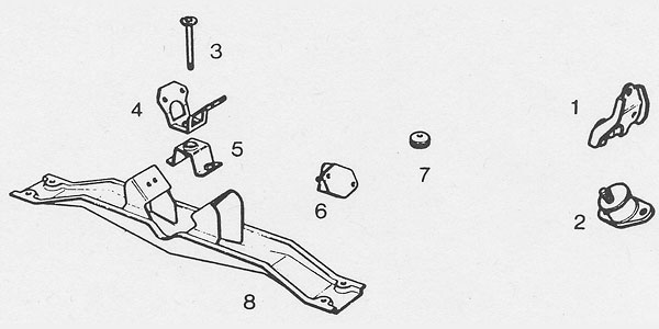 MGB GT V8 parts - Engine and Gearbox Mountings