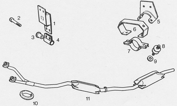 MGB GT V8 parts - Exhaust System and Components