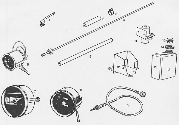 MGB GT V8 parts - Speedos, Rev Counters and Washer Bottle