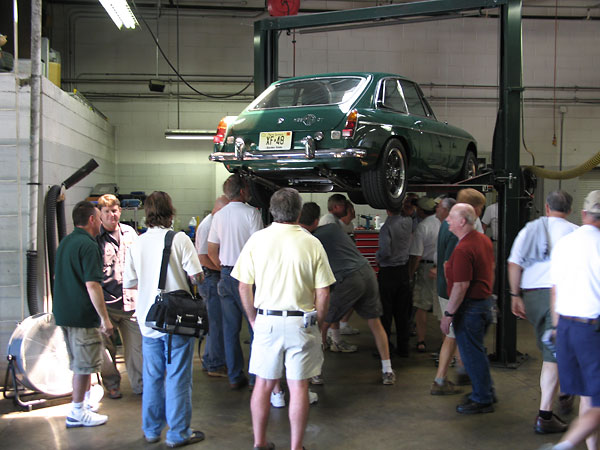 Larry Shimp's MGB GT has Hoyle suspension, both front and rear.