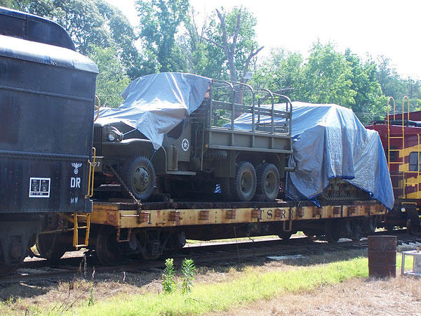 WWII military equipment, loaded up for a historical reenactment.