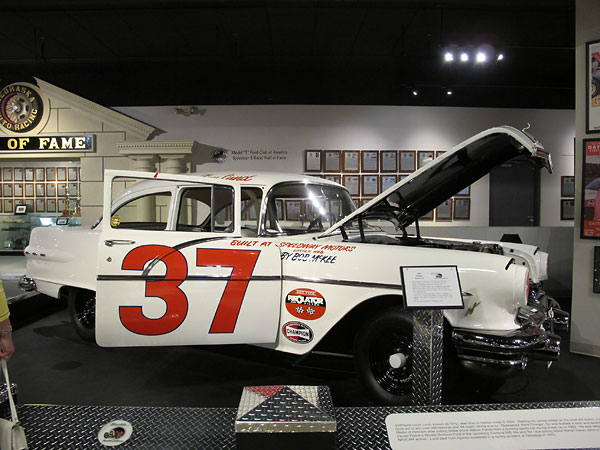 Replica of Dewayne Tiny Lund's 1956 Pontiac stock car.