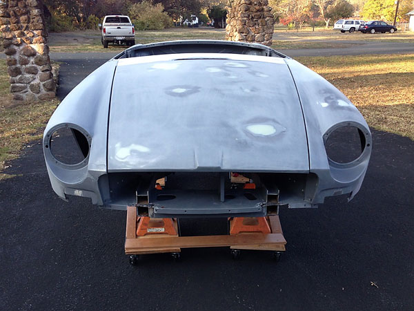 Before beginning to fabricate his custom front valance, Jerry fit bonnet and fenders just right.