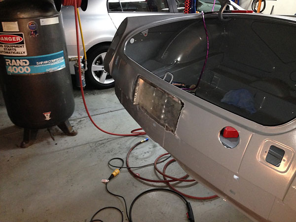 Welding in the license plate pocket.