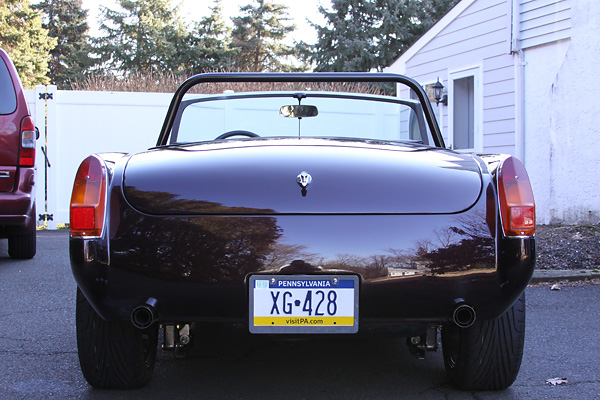 Fiberglass rear valance with frenched-in license plate.